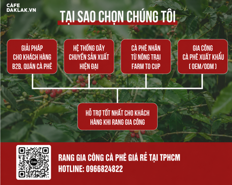 Rang cà phê gia công